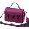 Fialová menšia dizajnová kožená kabelka Ego Totemic