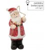 Vianočná figúrka – stojaca Santa s hviezdou LED 23 cm