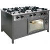 EGAZ Plynový gastronomický sporák 6-horákový s elektrickou rúrou, 1330x900x850 mm, 35,9 kW | EGAZ, TGP-632/PKE-1