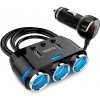 Yantu Rozdeľovač autozásuvky 12V 3x + 2xUSB + voltmeter