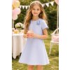Fashionkids Dievčenské spoločenské šaty svetlomodré s kvetom Farba: Modrá, Veľkosť: 134