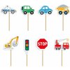 Party Zápichy na tortu a muffiny Autá - 8 ks