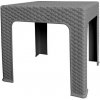 Mega Plast, plastový stôl BISTRO polyratan, rozmer 42,5 × 42,5 × 42 cm, kapučíno