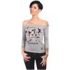 Yakuza FLYING SKULL OFF SHOULDER dámske tričko s dlhým rukávom GLSB 13139 light grey melange Farba: šedá, Veľkosti dámske: L