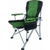 Verk 14654 Skladacie kempingové kreslo s podrúčkami a držiakom na nápoje, zelené
