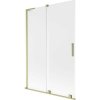 MEXEN/S - Velar L dvojkrídlová posuvná vaňová zástena 120 x 150, dekor, zlatá kartáčovaná 896-120-003-31-55