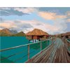 Zuty – Maľovanie Podľa Čísel – Maledivy - Domy (Dennis Frates), 40 × 50 cm, Plátno + Rám 8596530162254