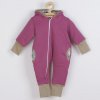 Zateplený jarný overal s kapucňou New Baby Spring purple-pink - 68 (4-6m)