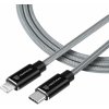 Tactical KP31195 Aramid extra pevný USB-C/Lighting MFI, 1m, sivý