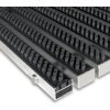 Šedá hliníková čistiace kefová vonkajšie vstupná rohož Alu Super - 60 x 90 x 2,2 cm