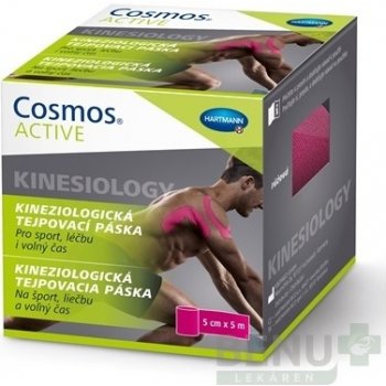 Cosmos Active kineziologická tejpovacia páska ružová 1 ks 5cm x 5m