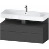 Duravit Qatego skrinka 119x47x59 cm závesná kúpeľňová skrinka pod umývadlo grafitová QA4396049490010