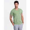 Ombre BASIC men's cotton classic tee with v-neck - green svetlozelená 4XL Ombre 5902228965411
