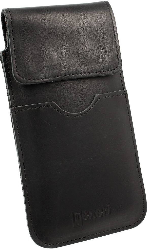 Púzdro Nexeri Flap Leather, čierne koža, iPhone 6, 7, 8, SE 2020, SE 2022