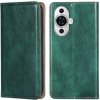 Peňaženkové kožené puzdro Gloss Oil na Huawei Nova 11 – Zelená