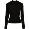 Ladies Rib Knit Turtelneck Sweater - black 5XL