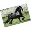 Kuchynská doska zo skla Čierny kôň 80x52 cm