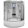 Aplomo Luxor White 135x135x220 Parný masážny sprchový box s hydromasážnou vaňou, MO-08135SW