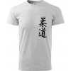 Judo nápis japan - Klasické pánske tričko vyššej gramáže - 4XL ( Svetlosivý melír )