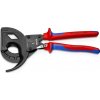Knipex 95 32 320 - Kliešte na káble (račňový princíp, 3-úrovňový) s multi-komponentnými úchopmi čierne atramentované 320 mm