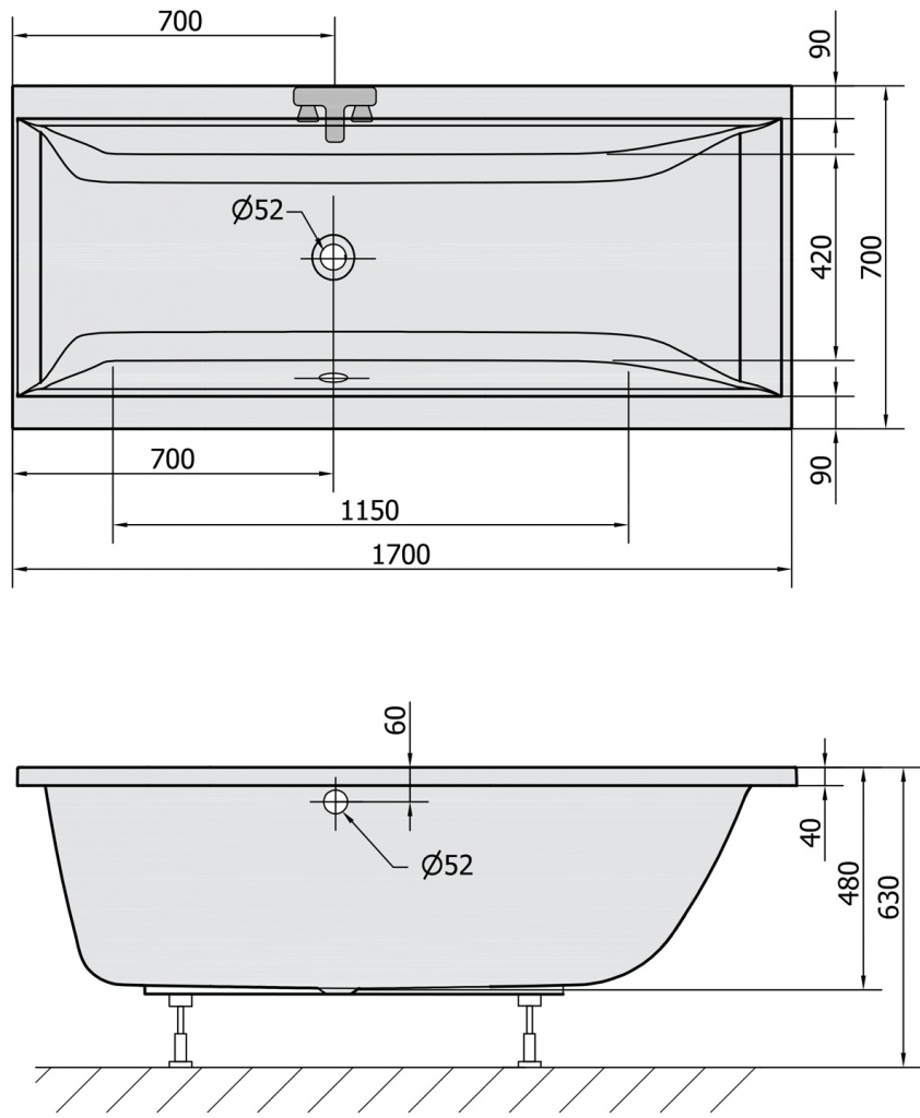 Polysan CLEO 170 x 70 cm 74611BM