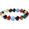 Nefertitis Veselý náramok z rôznofarebných korálikov achátu NF13276 - obvod cca 16 až 21 cm