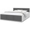 Wilsondo Čalúnená jednolôžková posteľ s úložným priestorom Dolly 120x200 - biela/grafit