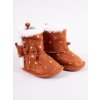 Yoclub Dievčenské topánky na suchý zips OBO-0202G-6800 Brown
