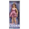 Barbie Looks brunetka v ružových mini šatách HRM16