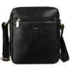 Pánska kožená crossbody taška KT181 čierna