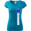Nápis Záchranár + hviezda - Dámske tričko Pure - 2XL ( Svetlý tyrkys )