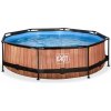 Bazén s filtráciou Wood pool Exit Toys kruhový oceľová konštrukcia 300*76 cm hnedý od 6 rokov