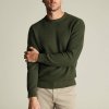 Charles Tyrwhitt Cotton Rib Crew Neck Jumper — Olive - M