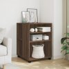 vidaXL Príručný stolík a kolieska hnedý dub 55x60x78 cm kompoz. drevo 853161