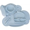 Lulaby silikónová jedálenská sada s prísavkou 6 dielna Dúha Pastel Blue