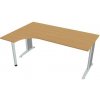 HOBIS Pracovný stôl Flex, ergo, pravý, 180x75,5x120 (40x80) cm, buk/kov