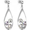 Evolution Group Náušnice bižutéria so Swarovski krištáľmi biela slza 51064.1