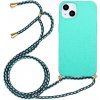 AppleMix Kryt pre Apple iPhone 15 - slamka - so šnúrkou - gumový - mätovo zelený