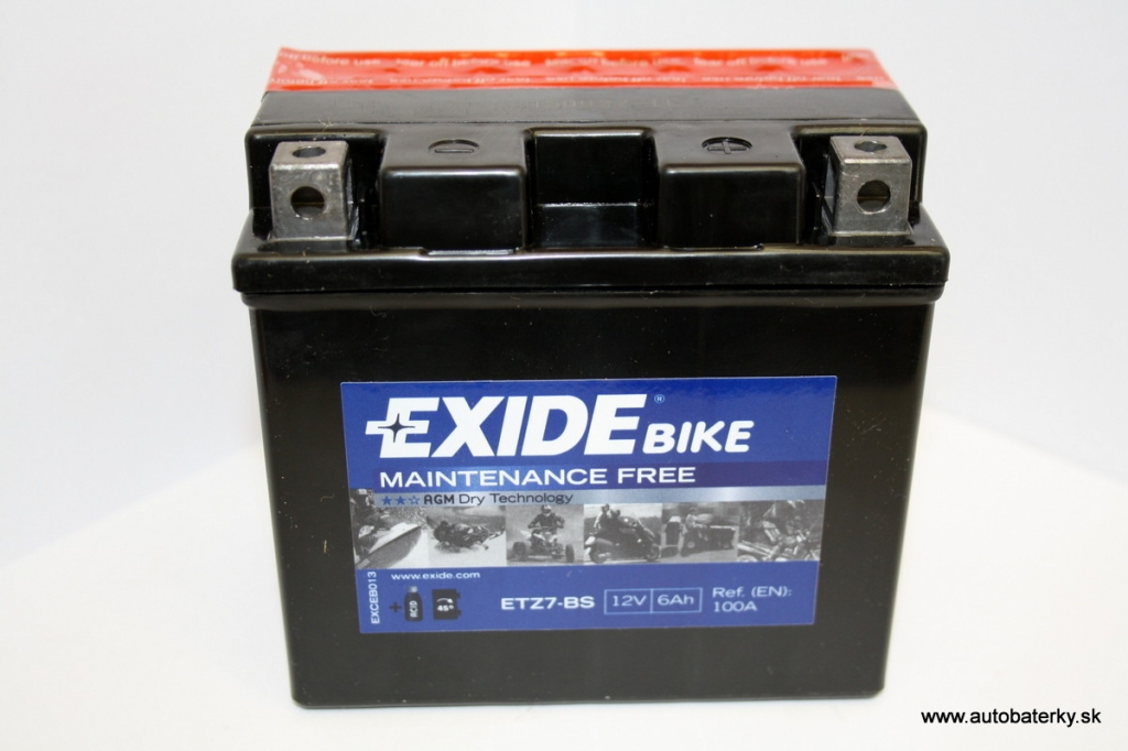 Bateria de Moto Exide AGM ETZ7-BS 12V - 6Ah - 100A
