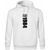 Limited edition 1984 pruh - Oversized mikina pánska Moon - kratšia + širšia - 2XL ( Biela )