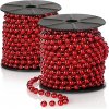 Vianočná perlová girlanda na stromček - červená vianočná reťaz (3,5m)