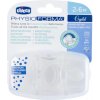 CHICCO Cumlík Physio Luxe celosilikónový 2-6m crystal 2 ks 12x14x5
