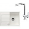 SET301 - Gránitový drez Blanco Zia 45 S Compact biela + Kuchynská batéria Rosan S2 238201 chróm