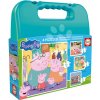Puzzle v kufríku Peppa Pig Progressive Educa progresívne 6-9-12-16 dielikov