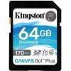 KINGSTON 64GB SDXC Canvas Go Plus Gen4 200MB/s C10 UHS-I U3 V30 SDG4-64GB Kingston