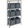 Kovový regál 900x400x1800V mm (175 kg/polica)+6x Euro prepravka
