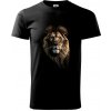 Lev fotka - Tričko extra veľké (5-8XL) - 5XL ( Čierna )