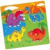 Viga puzzle s úchytmi Dino multicolor