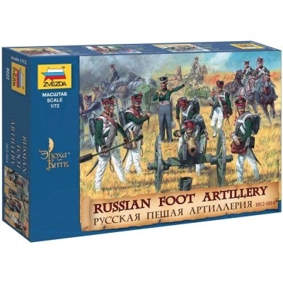 ZVEZDA Wargames (AoB) figurky 8022 - Russian Foot Artillery 1812-1814 (1:72)