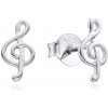 Šperky4U Strieborné náušnice husľový kľúč NB-3869